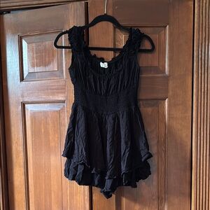Urban Outfitters Black Rosie Tiered Ruffled Romper